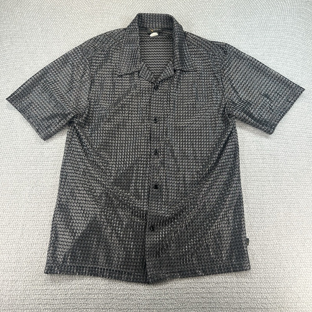 Vintage Pop Icon Shirt 2XL Black/Gray Metallic Dance Disco Rave Made In USA